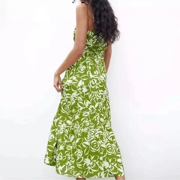 ZARA Floral Cutout Midi Dress - Picture 5 of 12